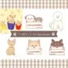 ワンぽてぃと3周年を記念して描かれた6枚の犬のイラストのコラージュ。ヨークシャーテリア、ラブラドール、プードル、ビションフリーゼ、チワワが可愛らしいタッチで描かれている。