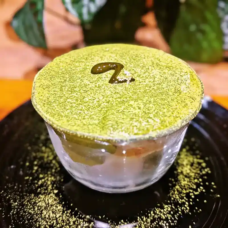 濃厚な抹茶パウダーが表面にたっぷりかかった極上ティラミスアイス